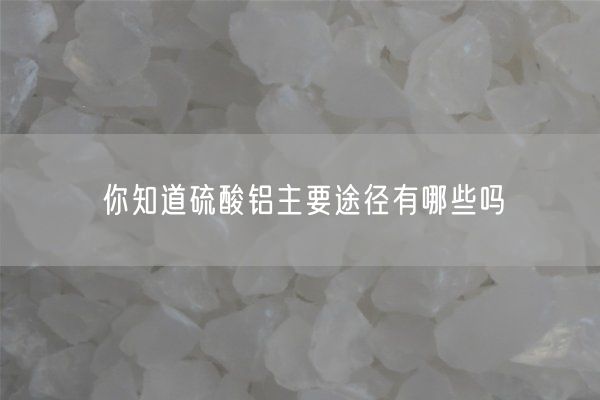 你知道硫酸铝主要途径有哪些吗(图1)