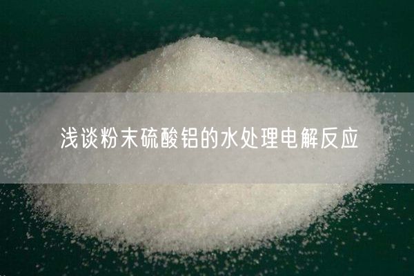 浅谈粉末硫酸铝的水处理电解反应(图2)